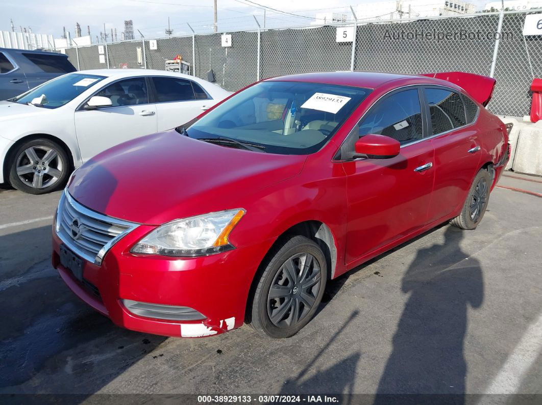 2014 Nissan Sentra S Красный vin: 3N1AB7AP3EL680251