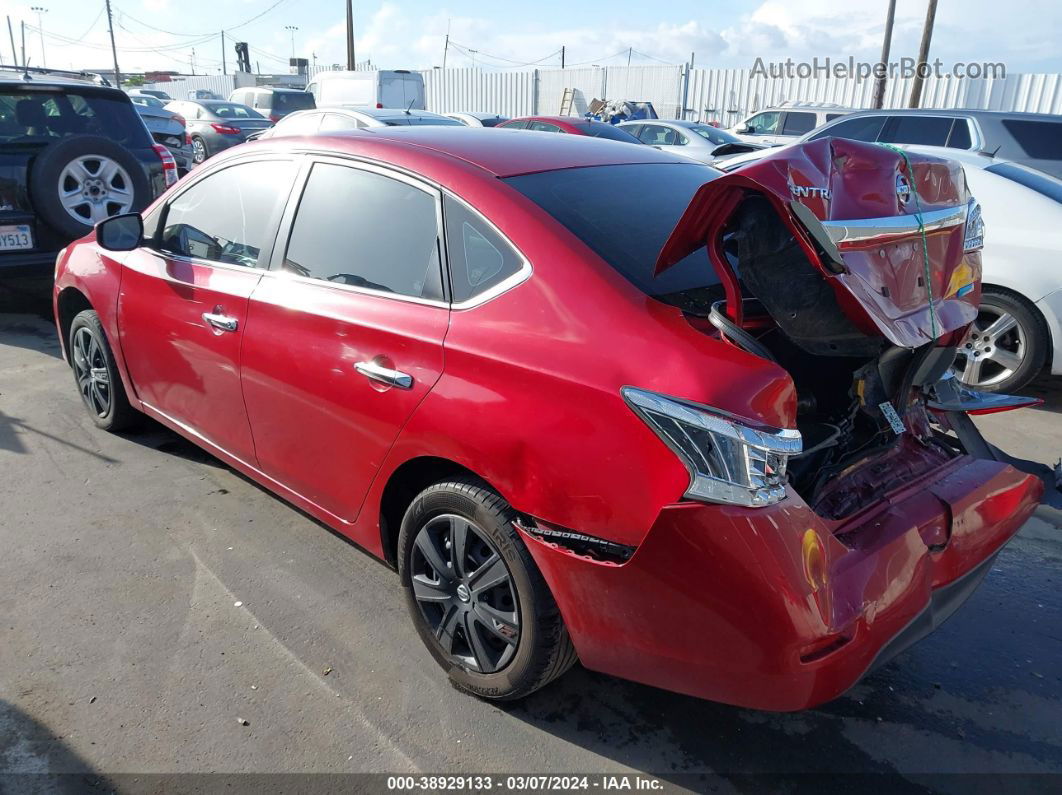 2014 Nissan Sentra S Red vin: 3N1AB7AP3EL680251