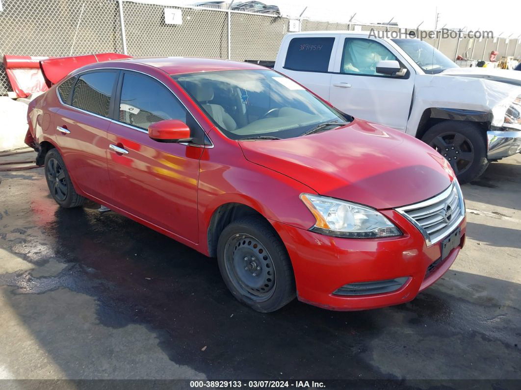 2014 Nissan Sentra S Красный vin: 3N1AB7AP3EL680251