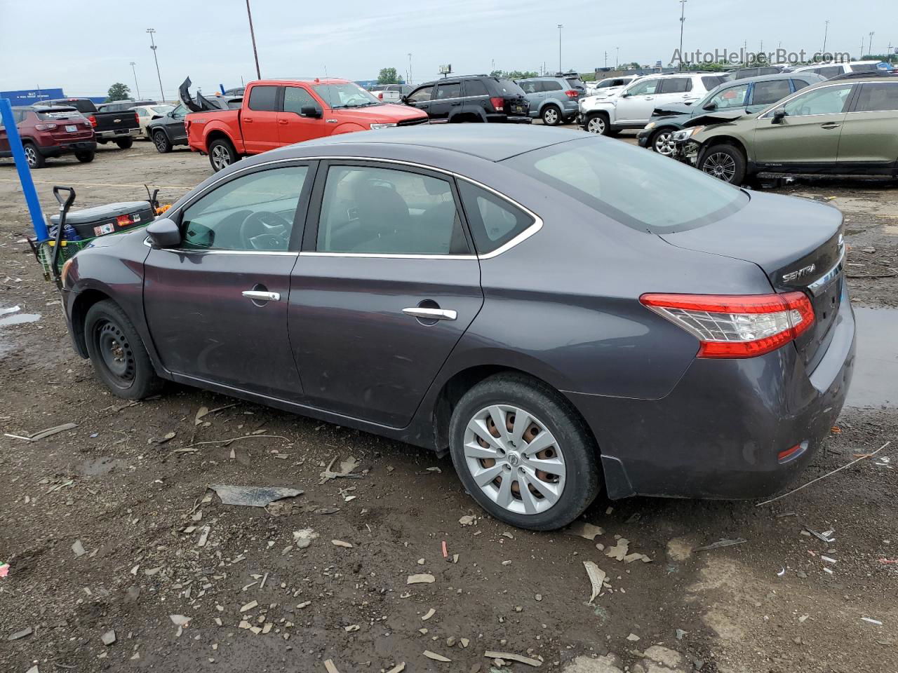 2014 Nissan Sentra S Серый vin: 3N1AB7AP3EL680542