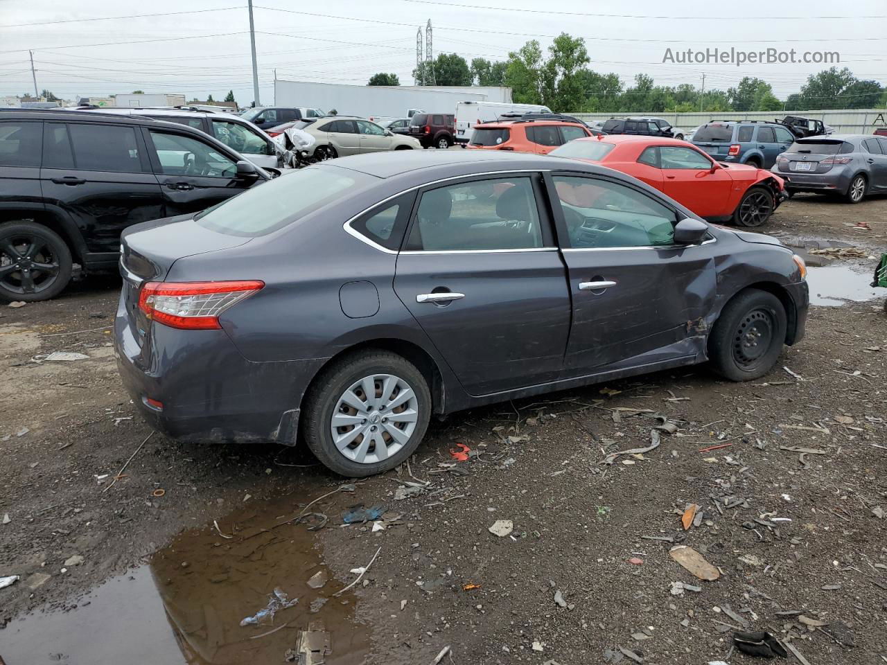 2014 Nissan Sentra S Gray vin: 3N1AB7AP3EL680542