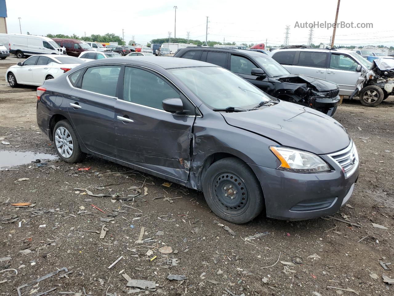 2014 Nissan Sentra S Gray vin: 3N1AB7AP3EL680542