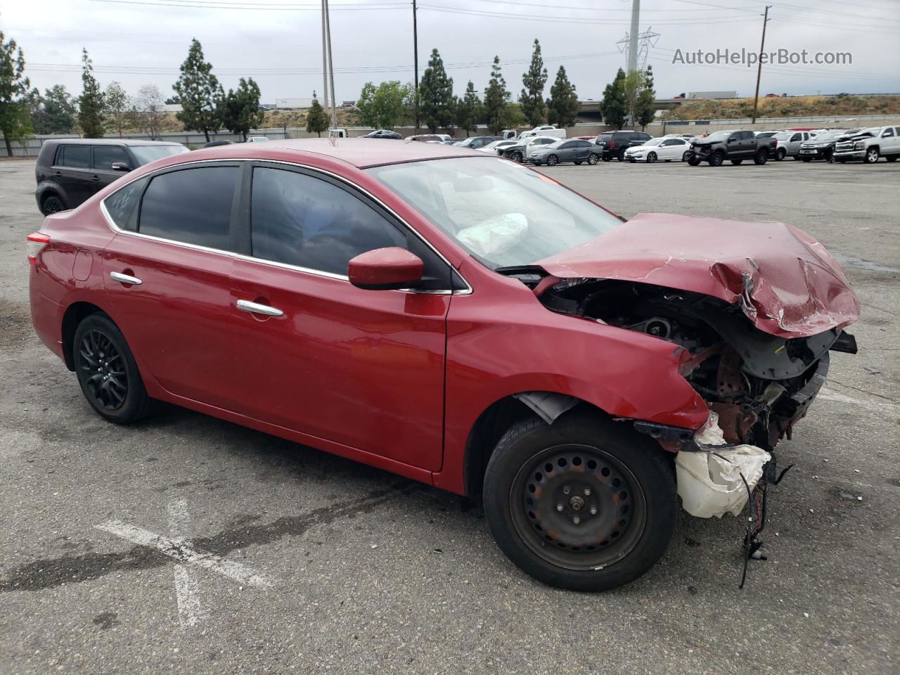 2014 Nissan Sentra S Красный vin: 3N1AB7AP3EL681495