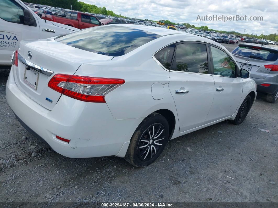 2014 Nissan Sentra S White vin: 3N1AB7AP3EL684087