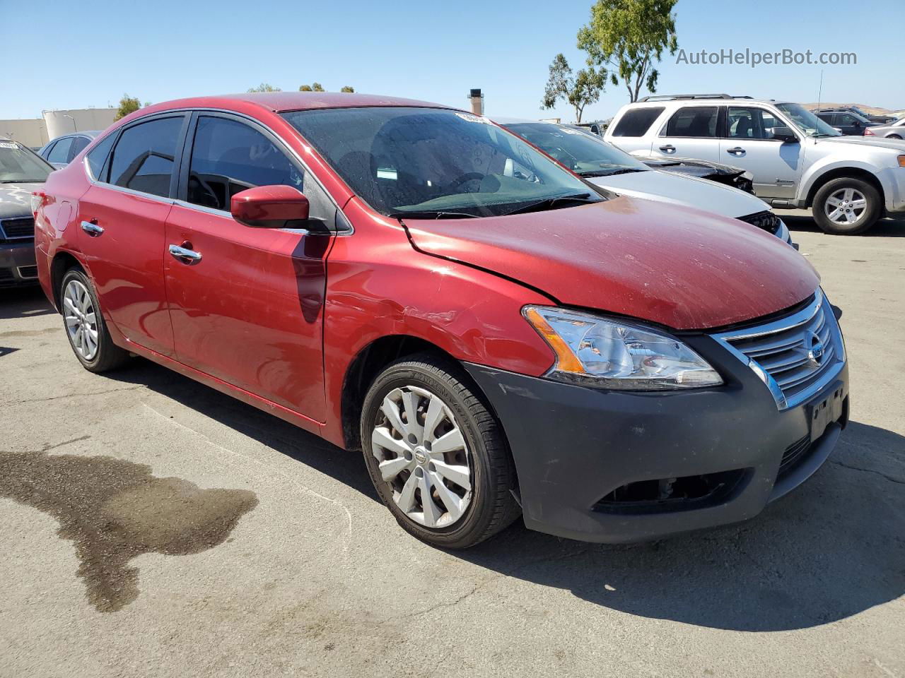 2014 Nissan Sentra S Красный vin: 3N1AB7AP3EY262064