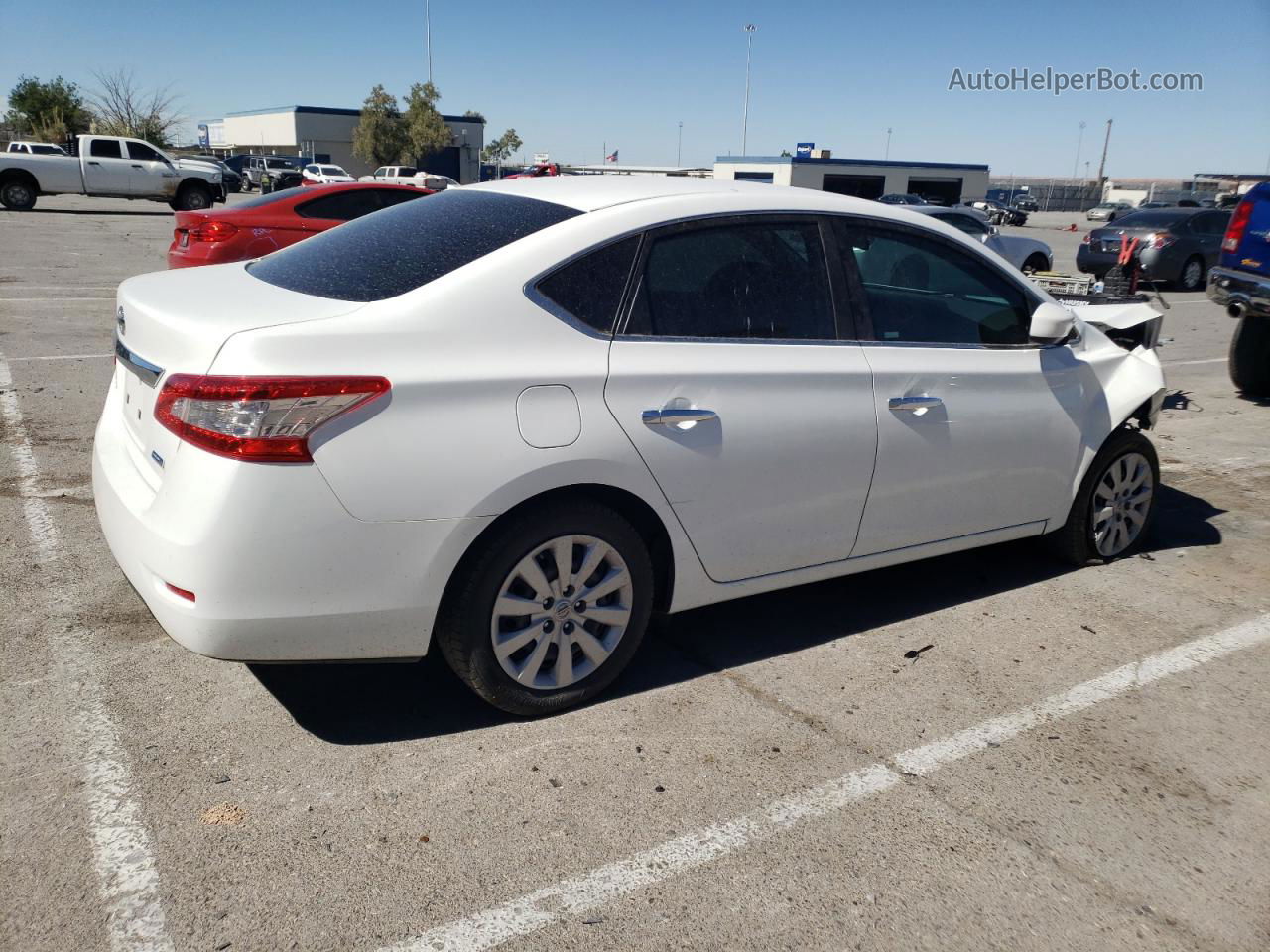 2014 Nissan Sentra S White vin: 3N1AB7AP3EY335689