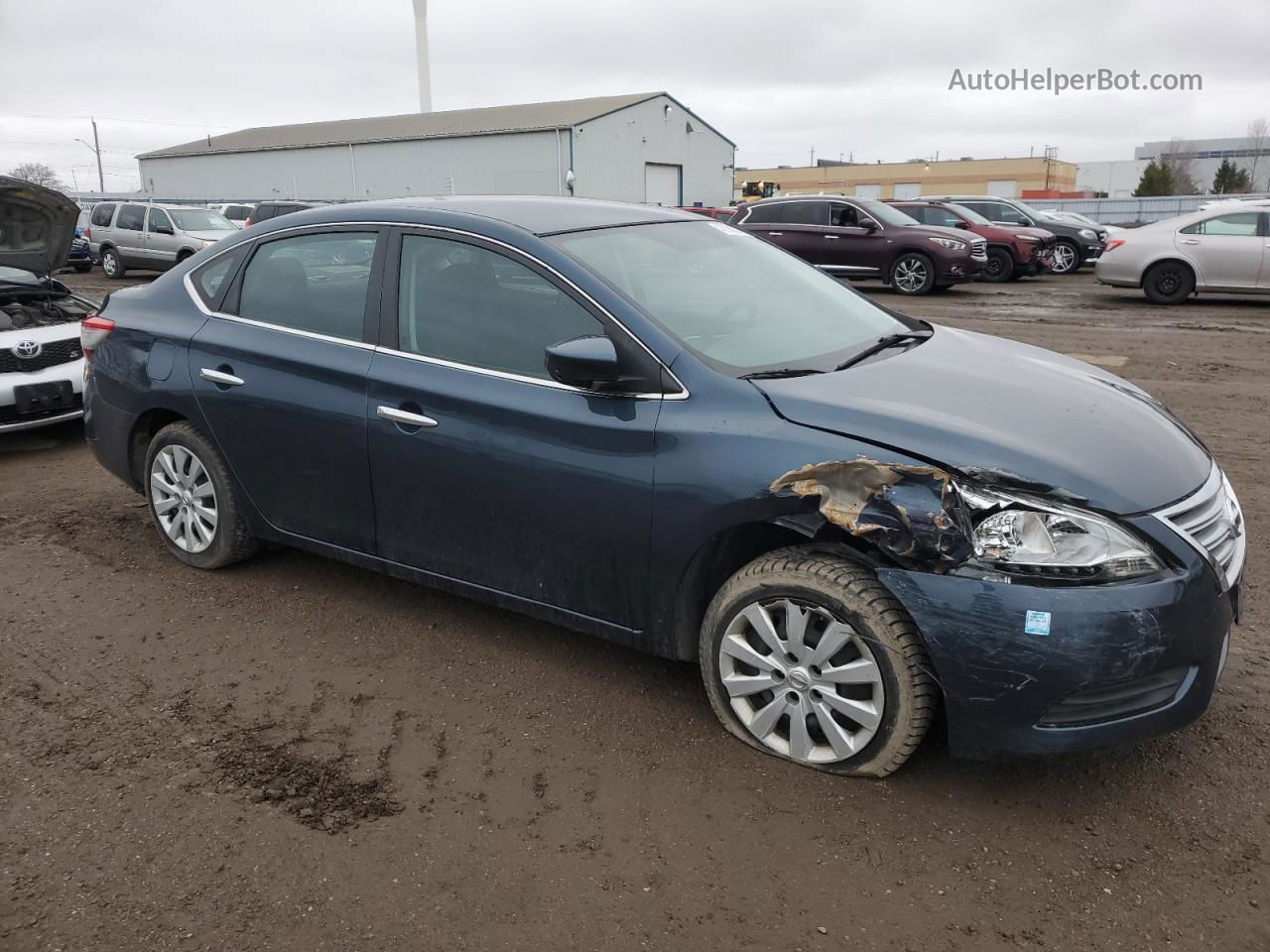 2015 Nissan Sentra S Синий vin: 3N1AB7AP3FL643847