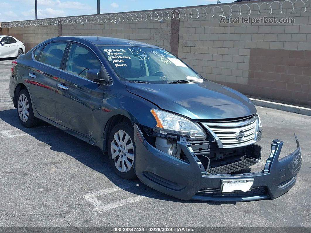 2015 Nissan Sentra Sv Синий vin: 3N1AB7AP3FY219684