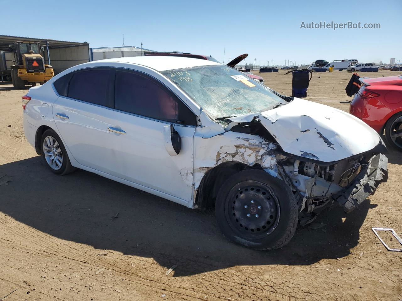 2015 Nissan Sentra S White vin: 3N1AB7AP3FY239577