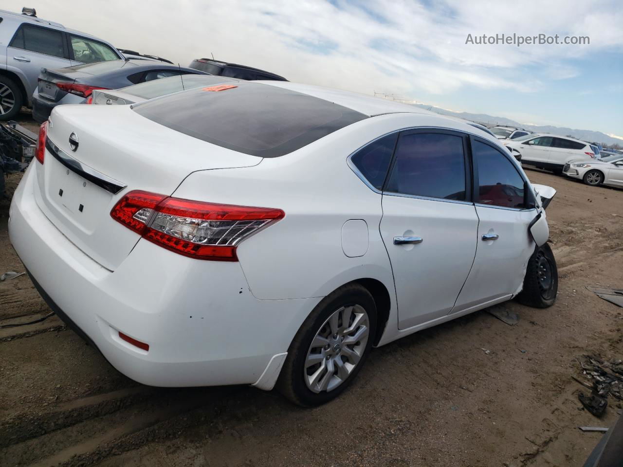 2015 Nissan Sentra S White vin: 3N1AB7AP3FY239577