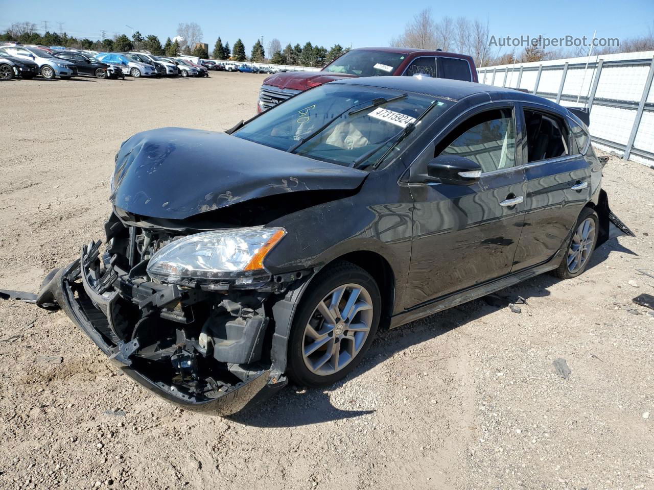 2015 Nissan Sentra S Black vin: 3N1AB7AP3FY253947