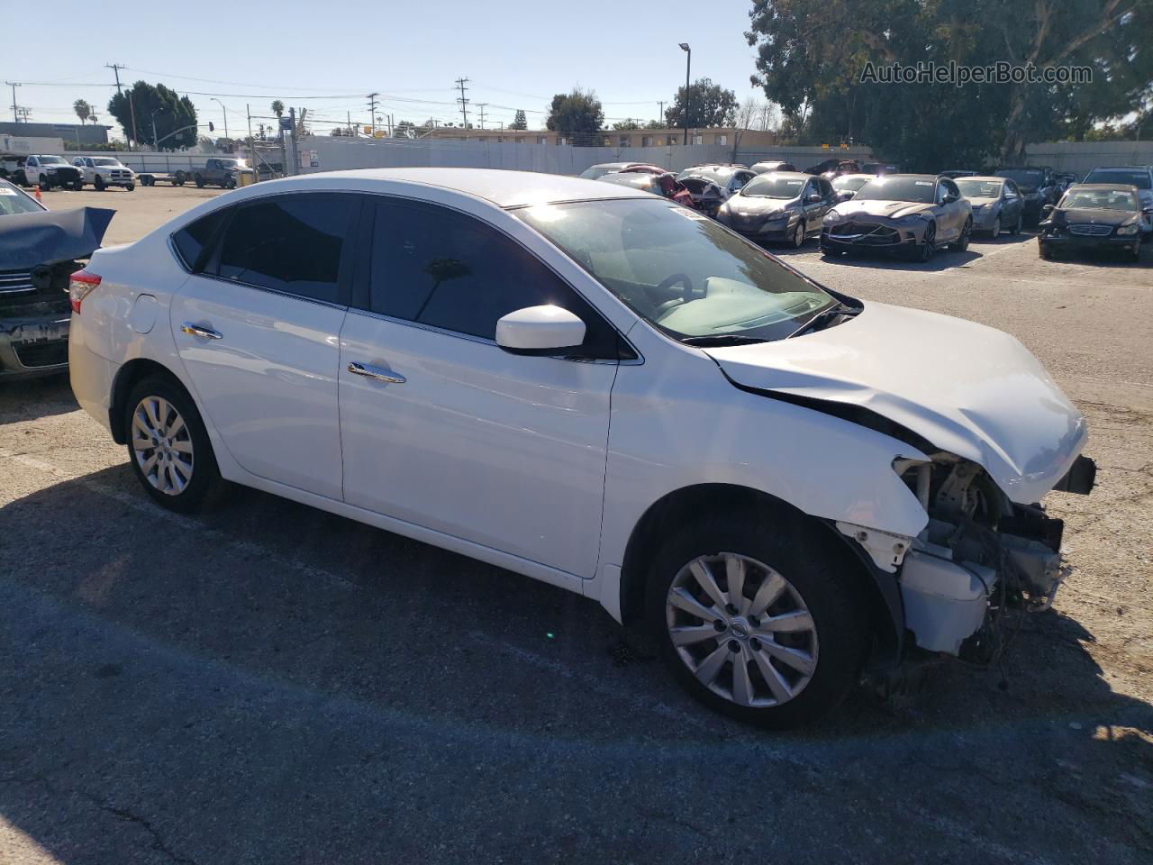 2015 Nissan Sentra S Белый vin: 3N1AB7AP3FY332003