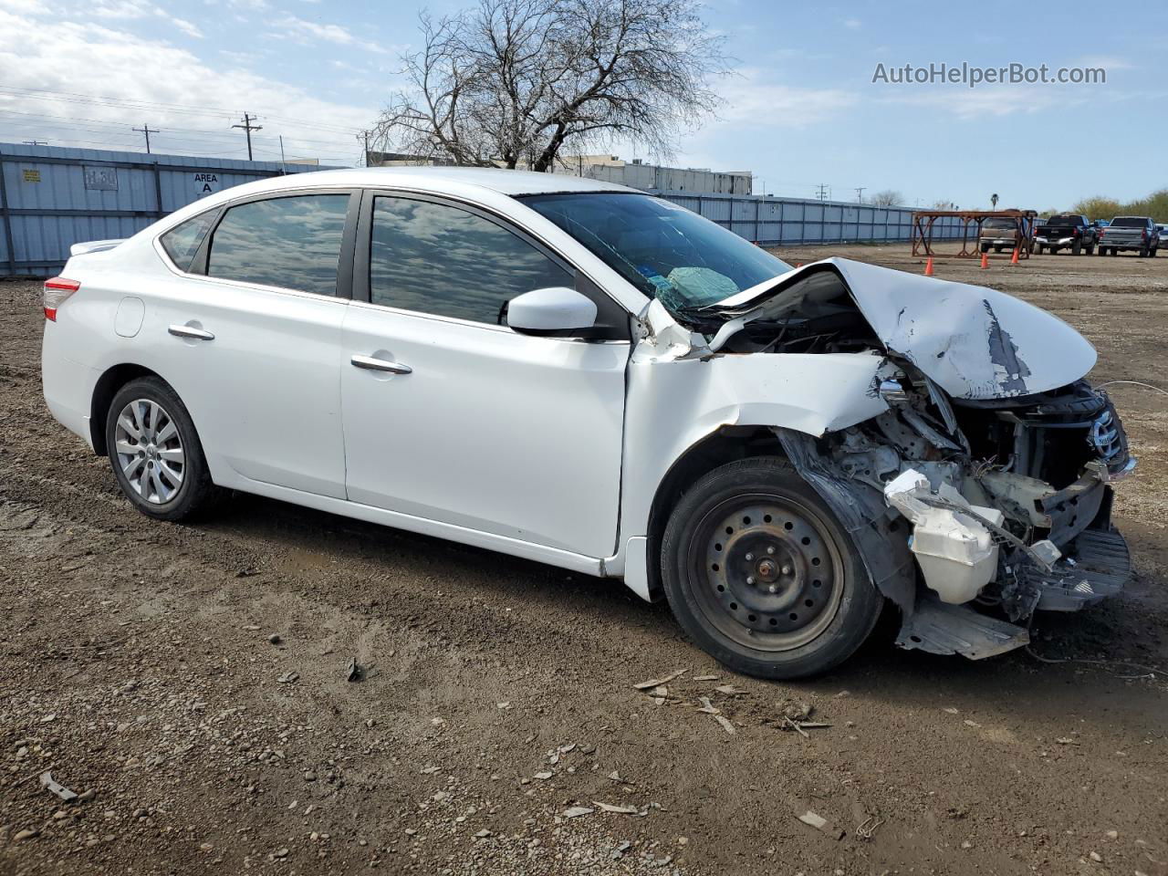 2015 Nissan Sentra S White vin: 3N1AB7AP3FY364093