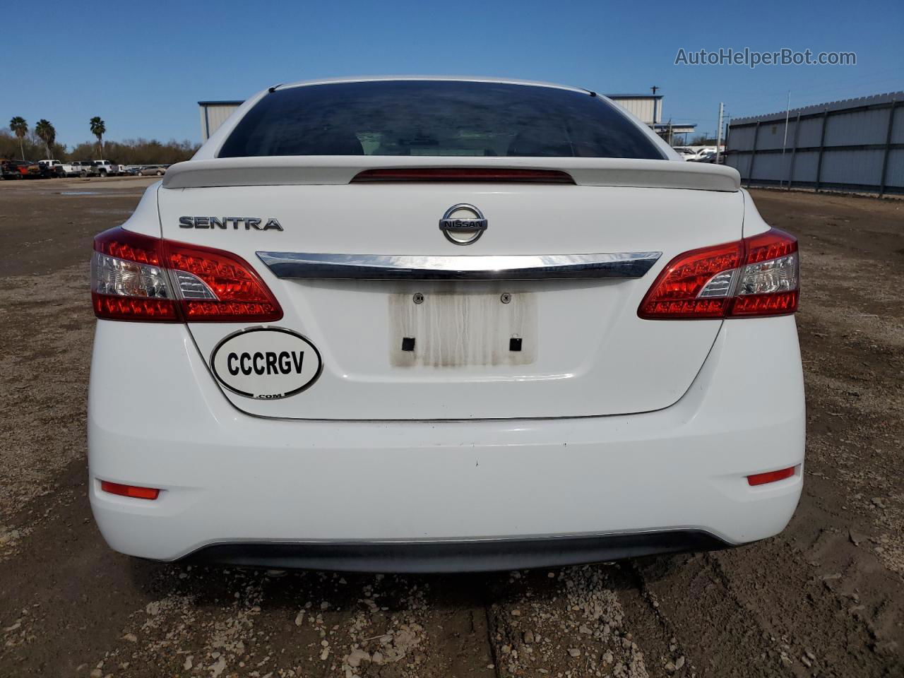 2015 Nissan Sentra S White vin: 3N1AB7AP3FY364093