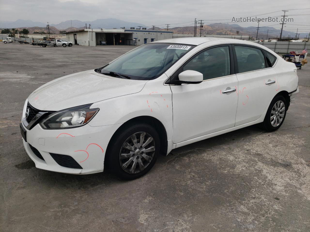 2016 Nissan Sentra S White vin: 3N1AB7AP3GL652811