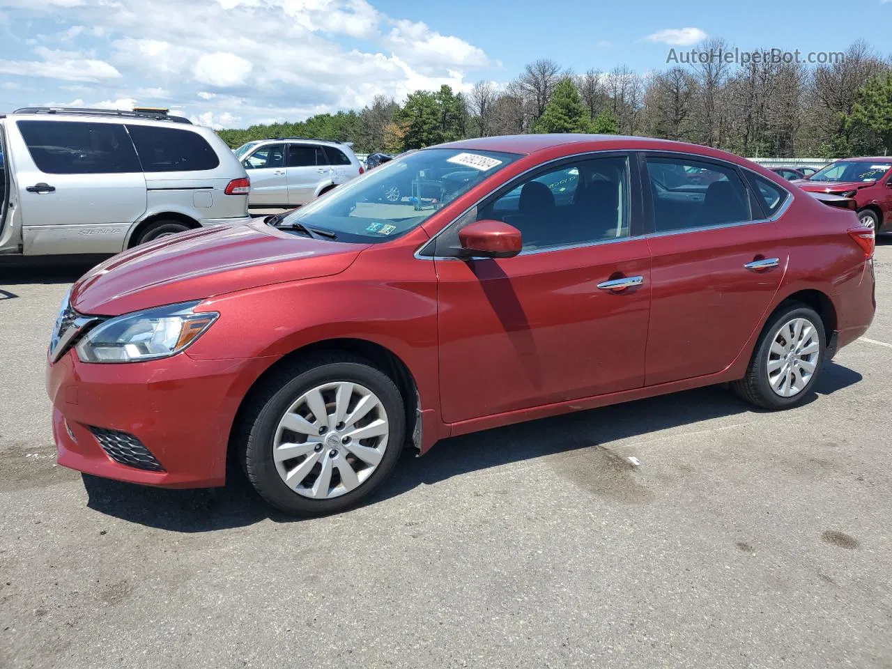 2016 Nissan Sentra S Red vin: 3N1AB7AP3GL681337