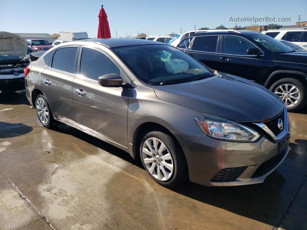 2016 Nissan Sentra S Серый vin: 3N1AB7AP3GY220447