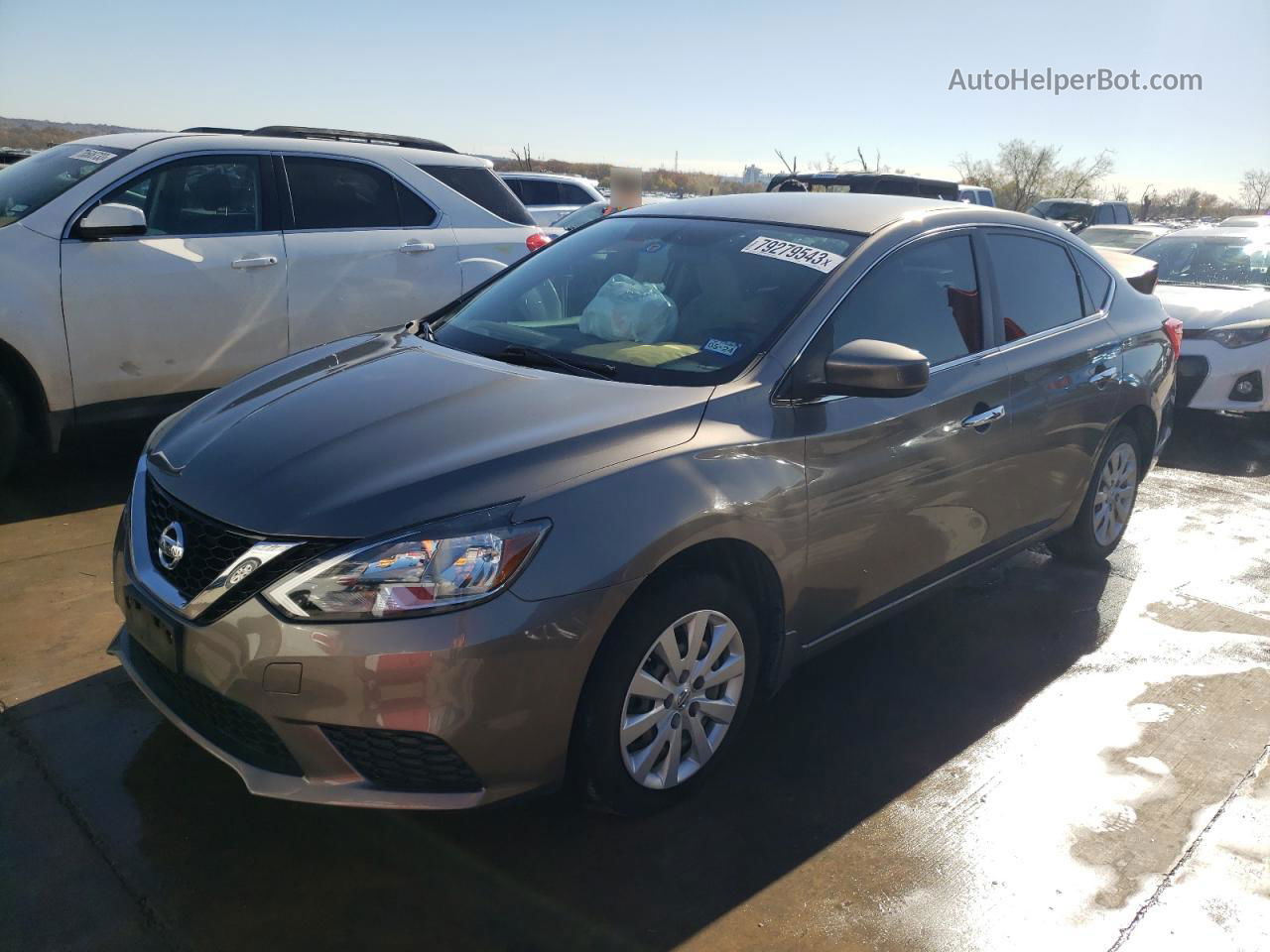 2016 Nissan Sentra S Серый vin: 3N1AB7AP3GY220447