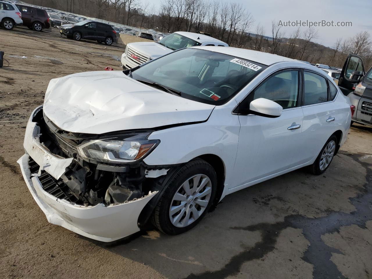 2016 Nissan Sentra S White vin: 3N1AB7AP3GY334075