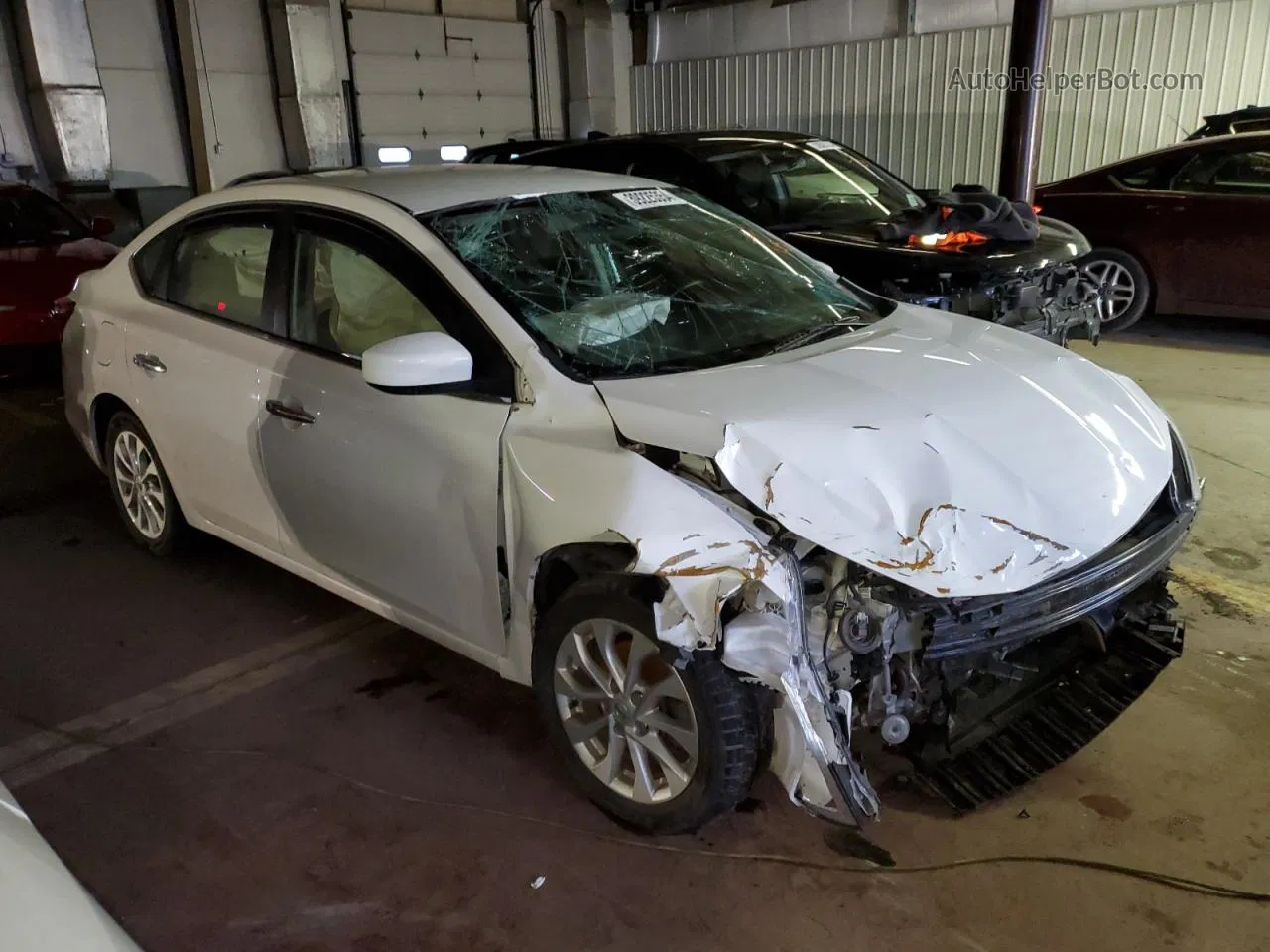 2018 Nissan Sentra S White vin: 3N1AB7AP3JL627012