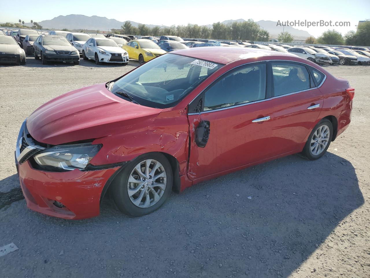 2018 Nissan Sentra S Красный vin: 3N1AB7AP3JL627673