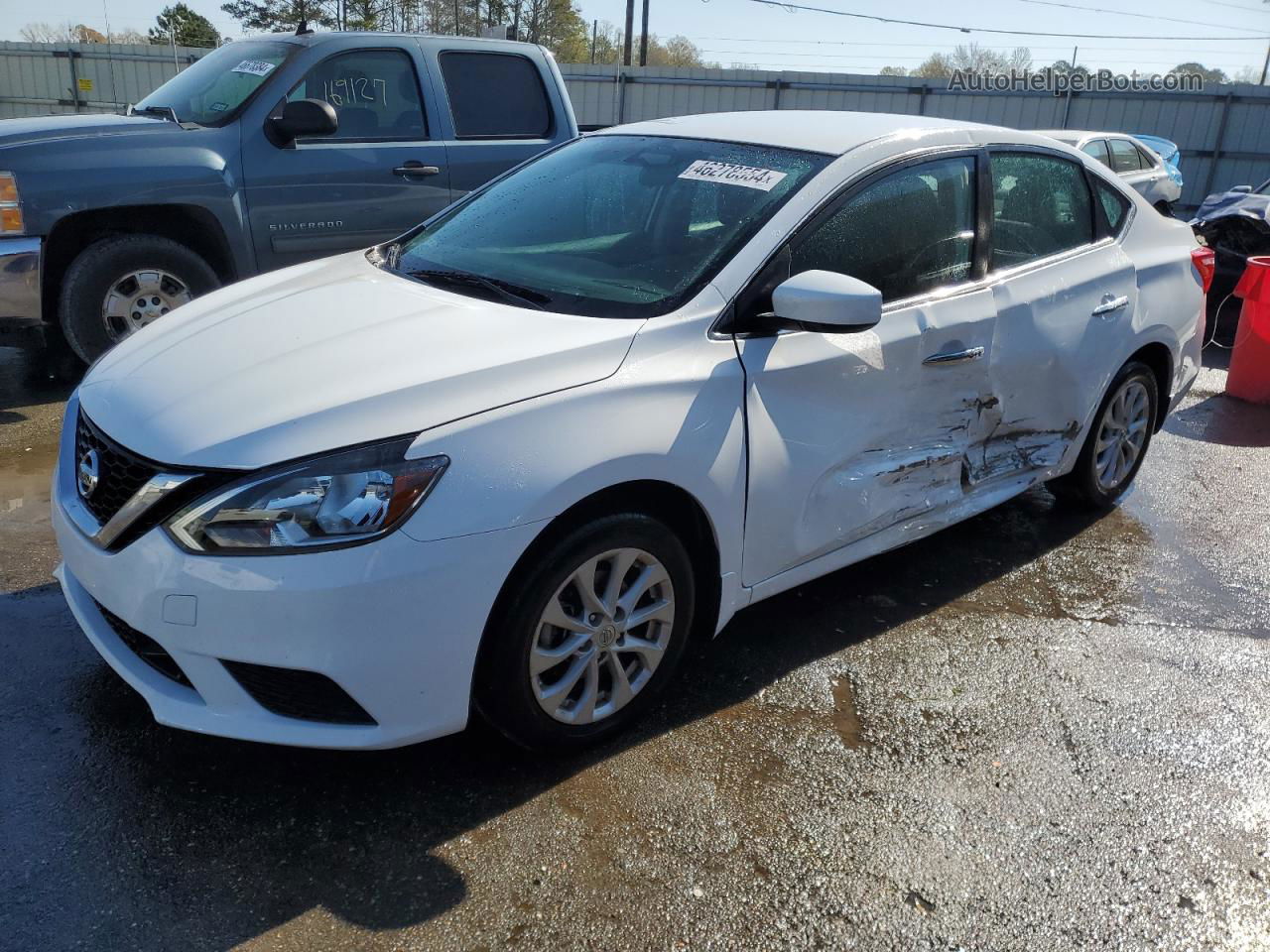 2018 Nissan Sentra S White vin: 3N1AB7AP3JL632355