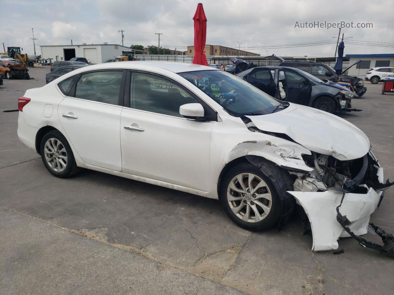 2018 Nissan Sentra S White vin: 3N1AB7AP3JL641136