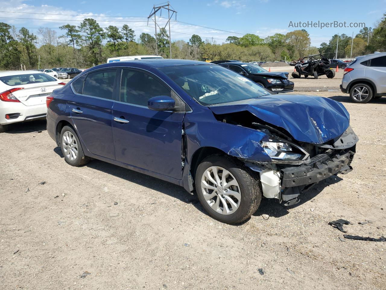 2018 Nissan Sentra S Blue vin: 3N1AB7AP3JY212498