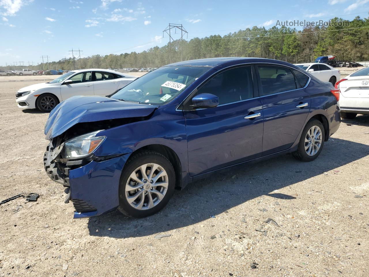 2018 Nissan Sentra S Синий vin: 3N1AB7AP3JY212498