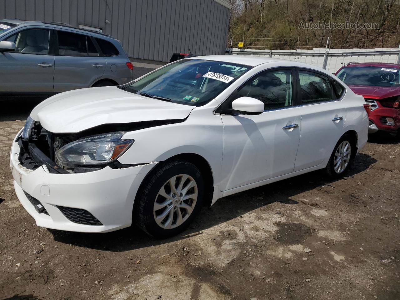 2018 Nissan Sentra S White vin: 3N1AB7AP3JY220150