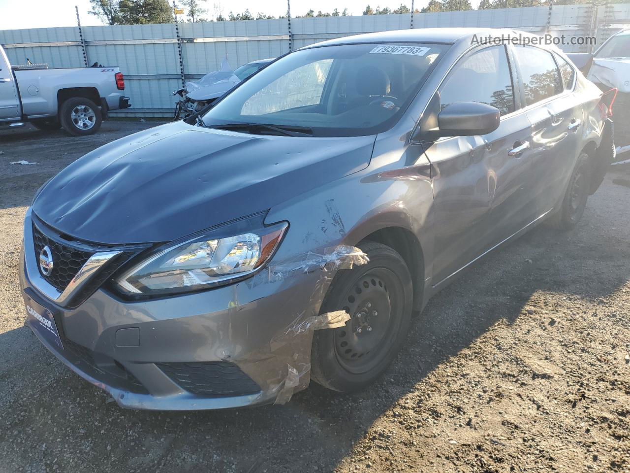 2018 Nissan Sentra S Gray vin: 3N1AB7AP3JY220634