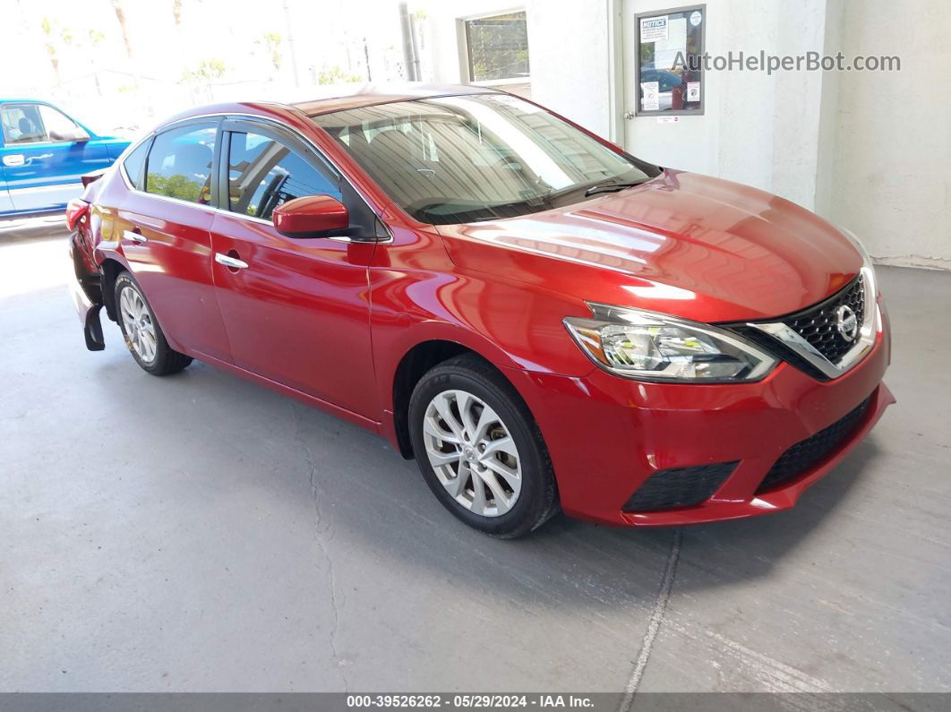 2018 Nissan Sentra Sv Red vin: 3N1AB7AP3JY228359