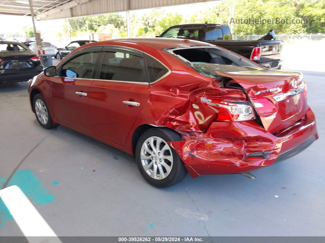 2018 Nissan Sentra Sv Red vin: 3N1AB7AP3JY228359