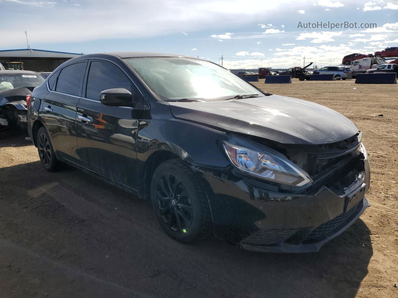 2018 Nissan Sentra S Черный vin: 3N1AB7AP3JY252547