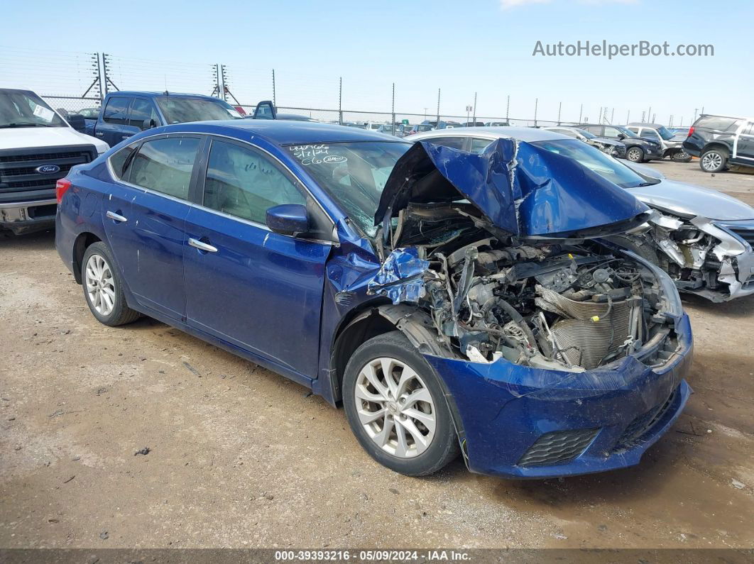 2018 Nissan Sentra Sv Blue vin: 3N1AB7AP3JY266318