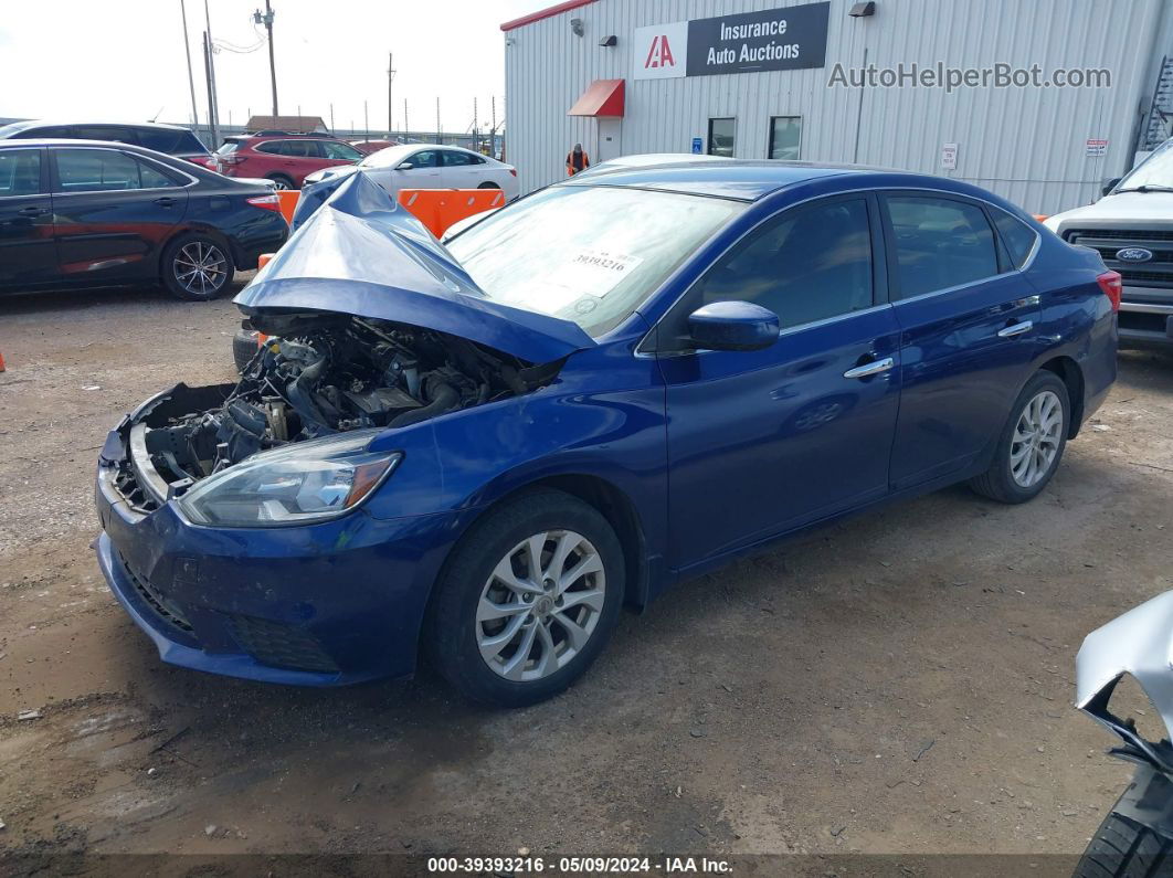 2018 Nissan Sentra Sv Blue vin: 3N1AB7AP3JY266318