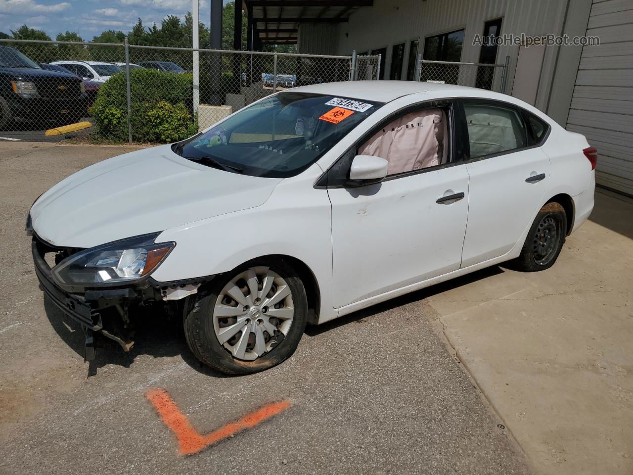 2018 Nissan Sentra S White vin: 3N1AB7AP3JY318725