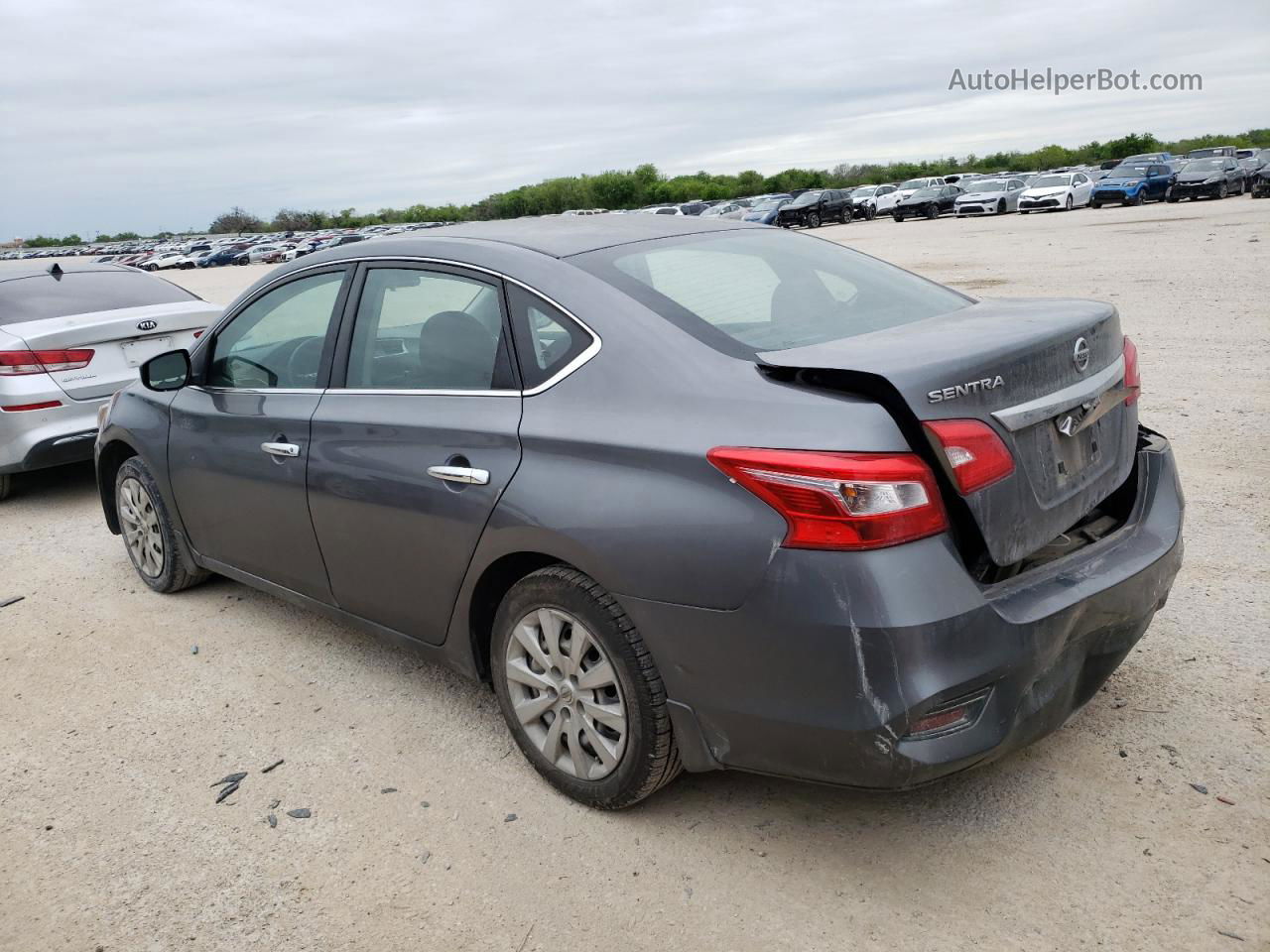 2018 Nissan Sentra S Серый vin: 3N1AB7AP3JY340370