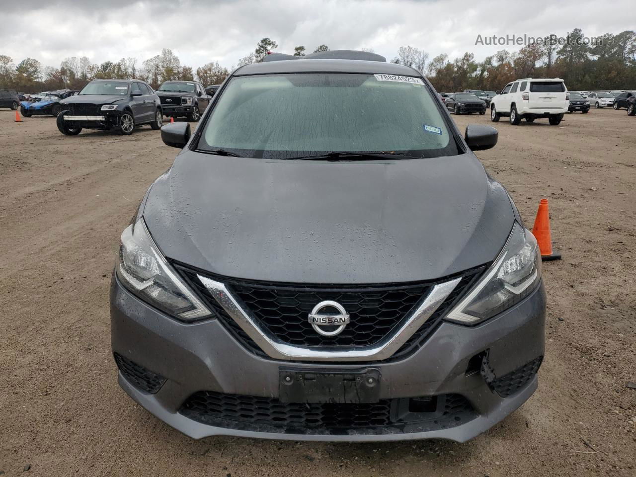 2018 Nissan Sentra S Серый vin: 3N1AB7AP3JY342247