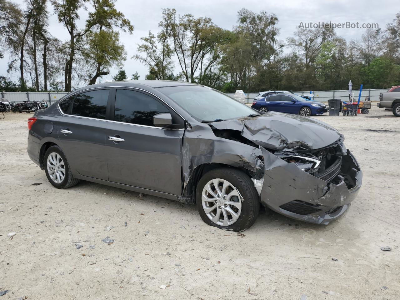 2019 Nissan Sentra S Серый vin: 3N1AB7AP3KL603164