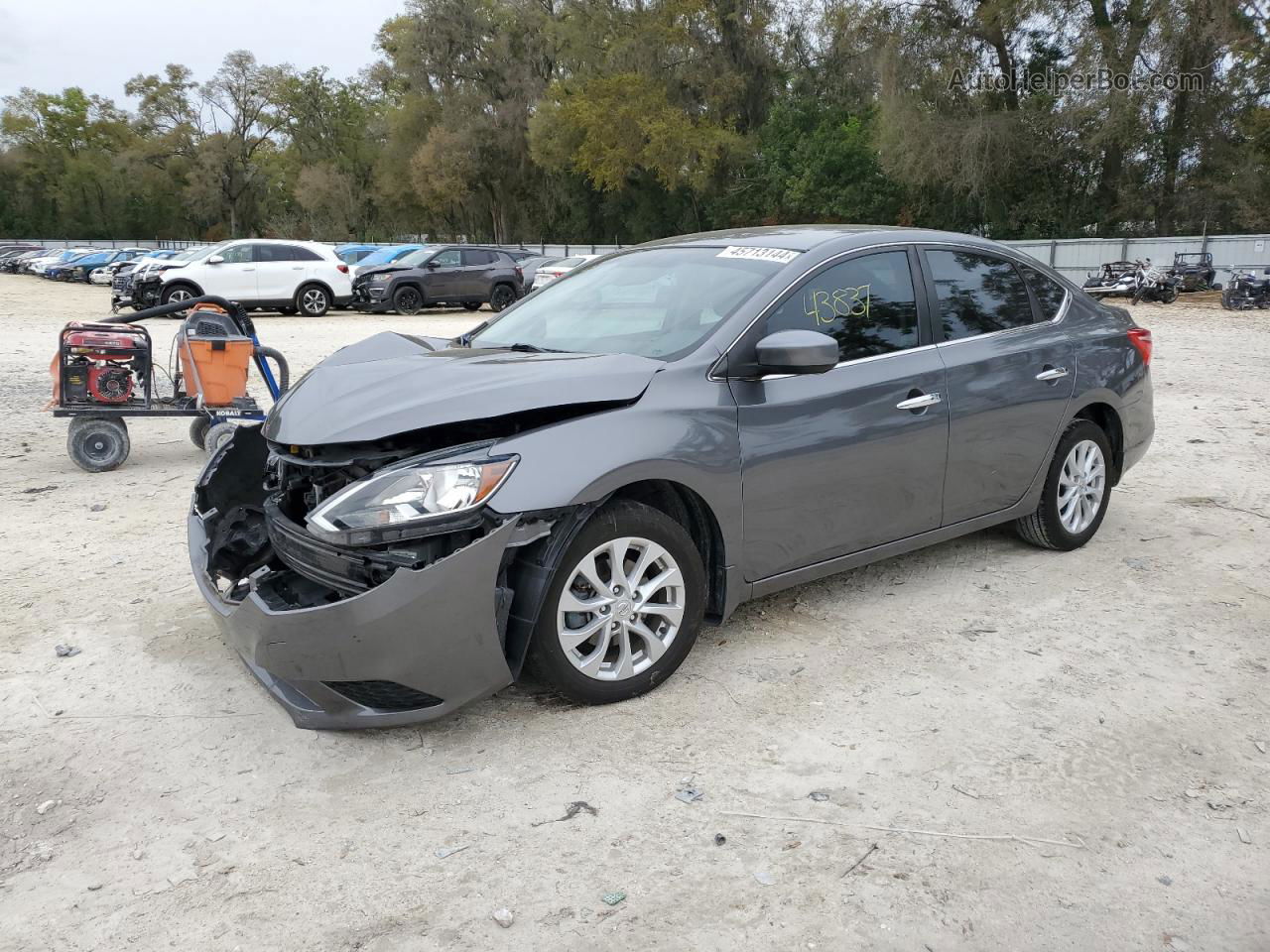 2019 Nissan Sentra S Серый vin: 3N1AB7AP3KL603164