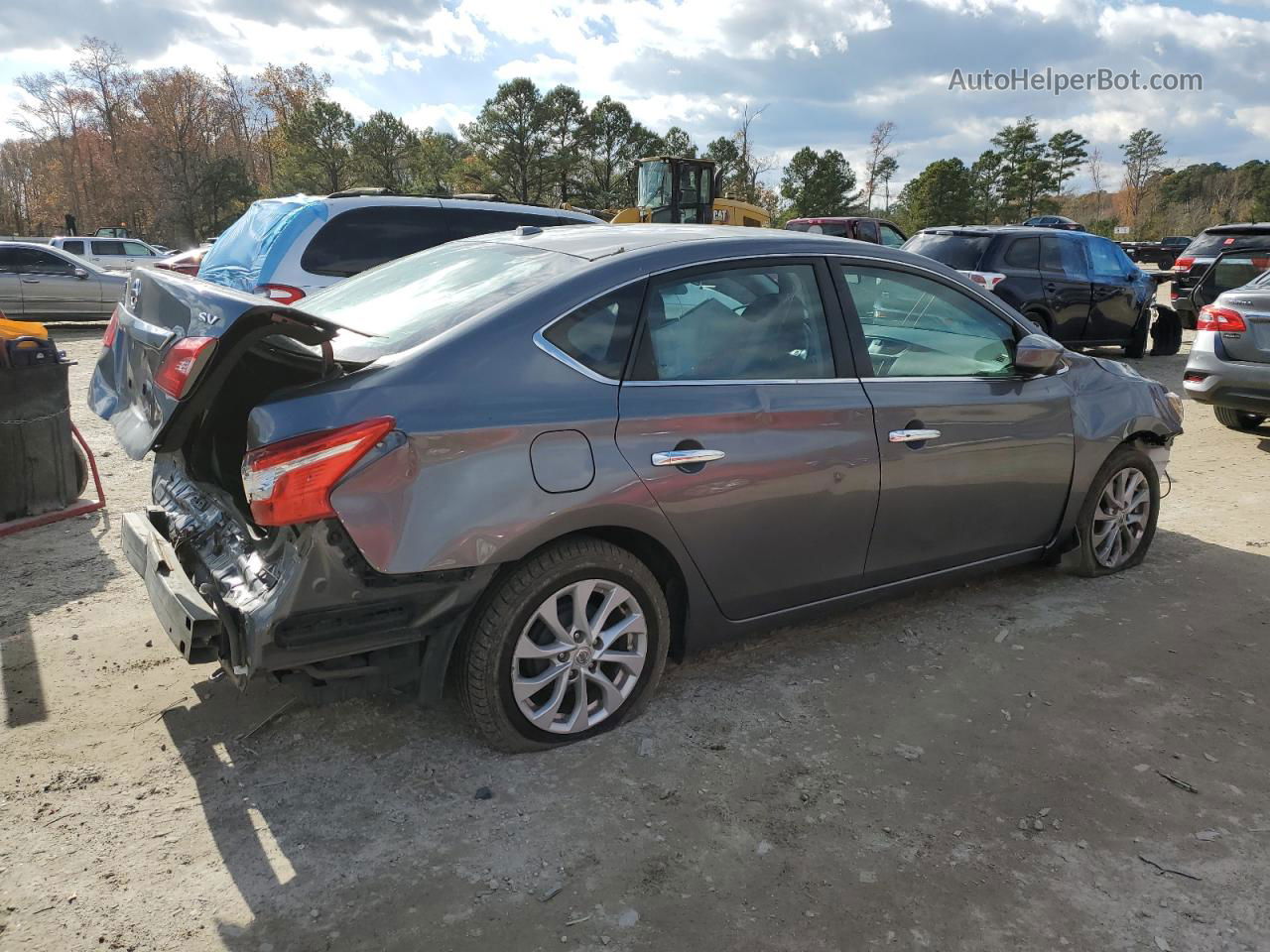 2019 Nissan Sentra S Серый vin: 3N1AB7AP3KL605769