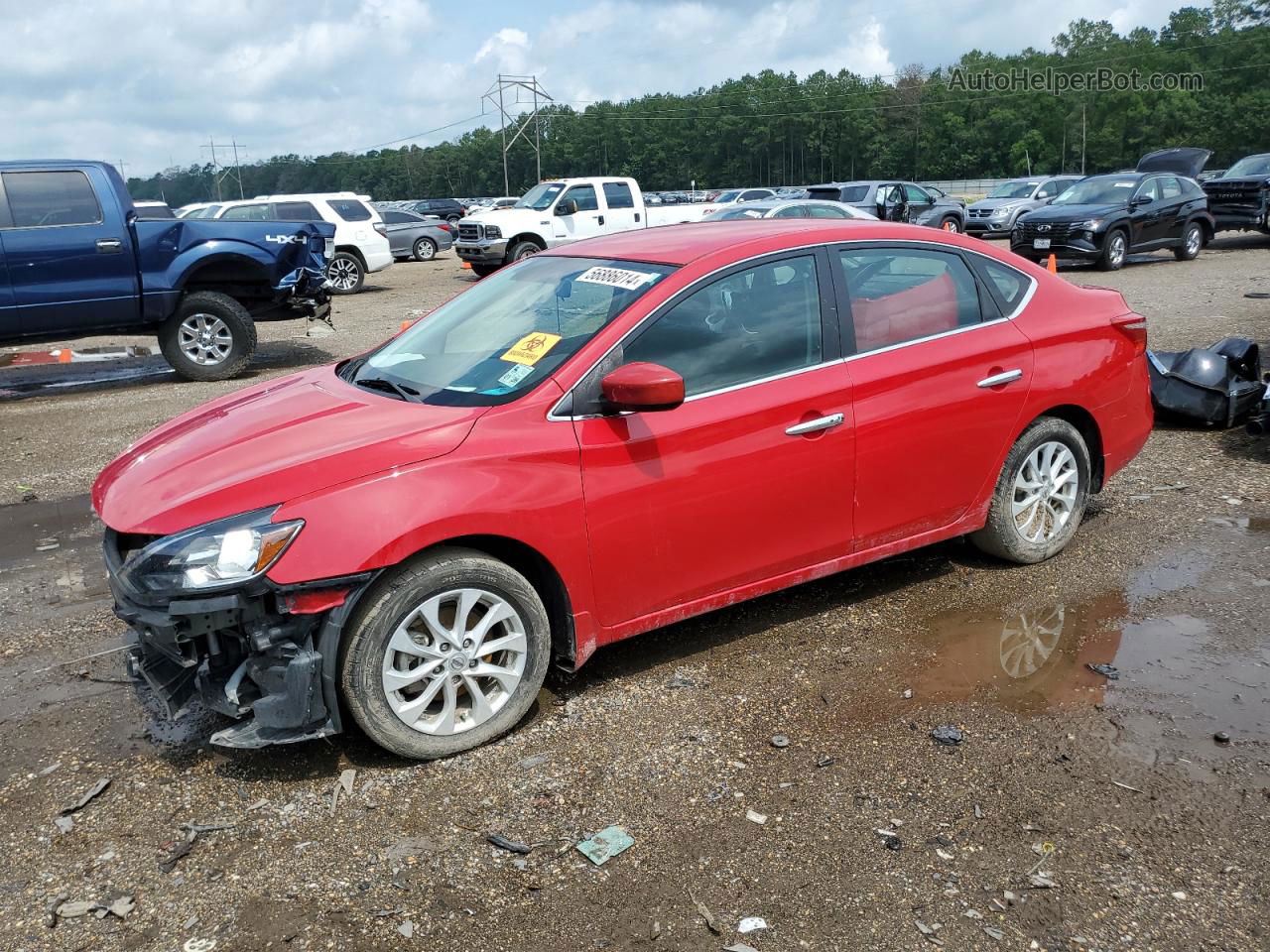 2019 Nissan Sentra S Red vin: 3N1AB7AP3KL612253