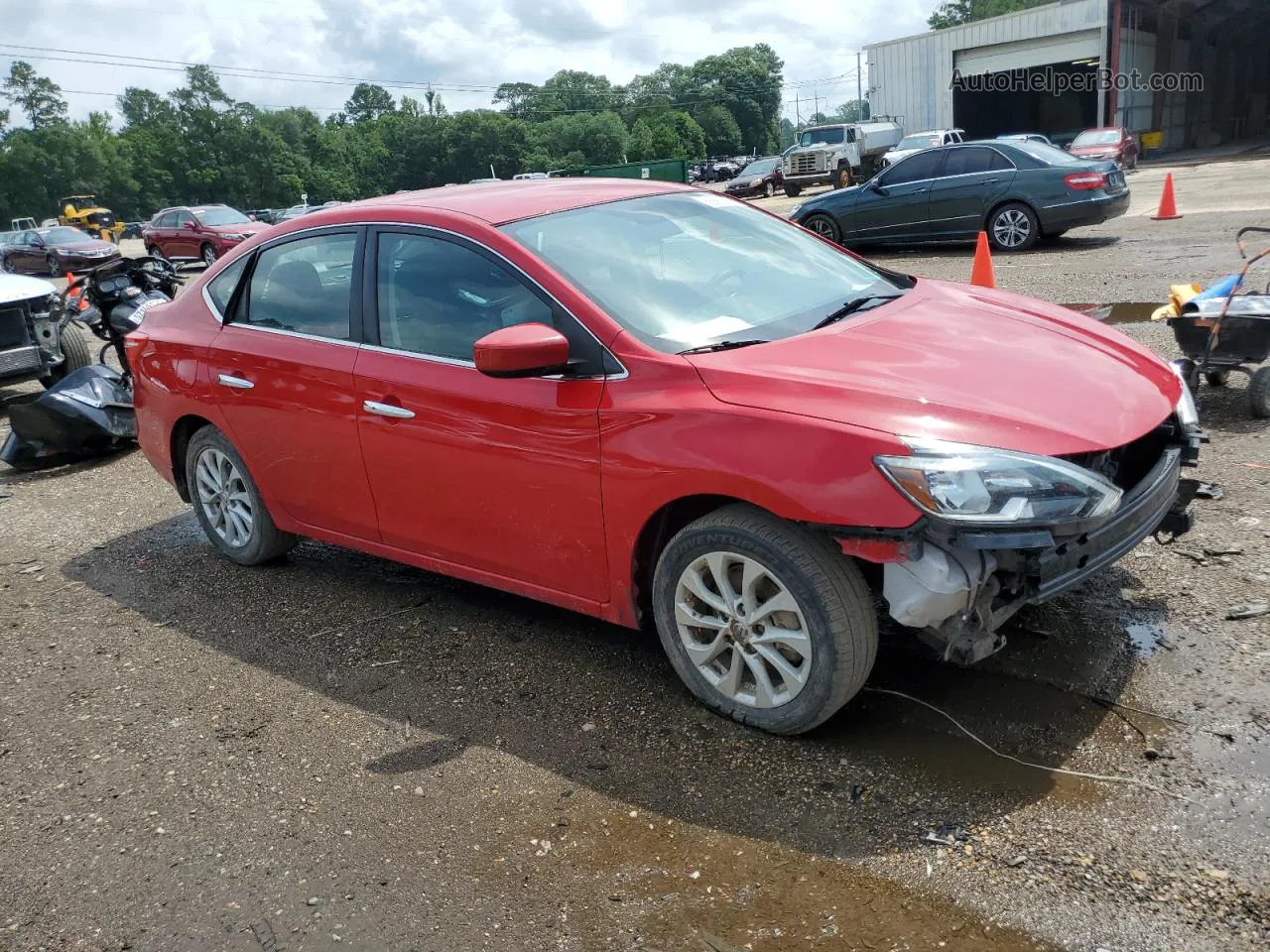 2019 Nissan Sentra S Red vin: 3N1AB7AP3KL612253