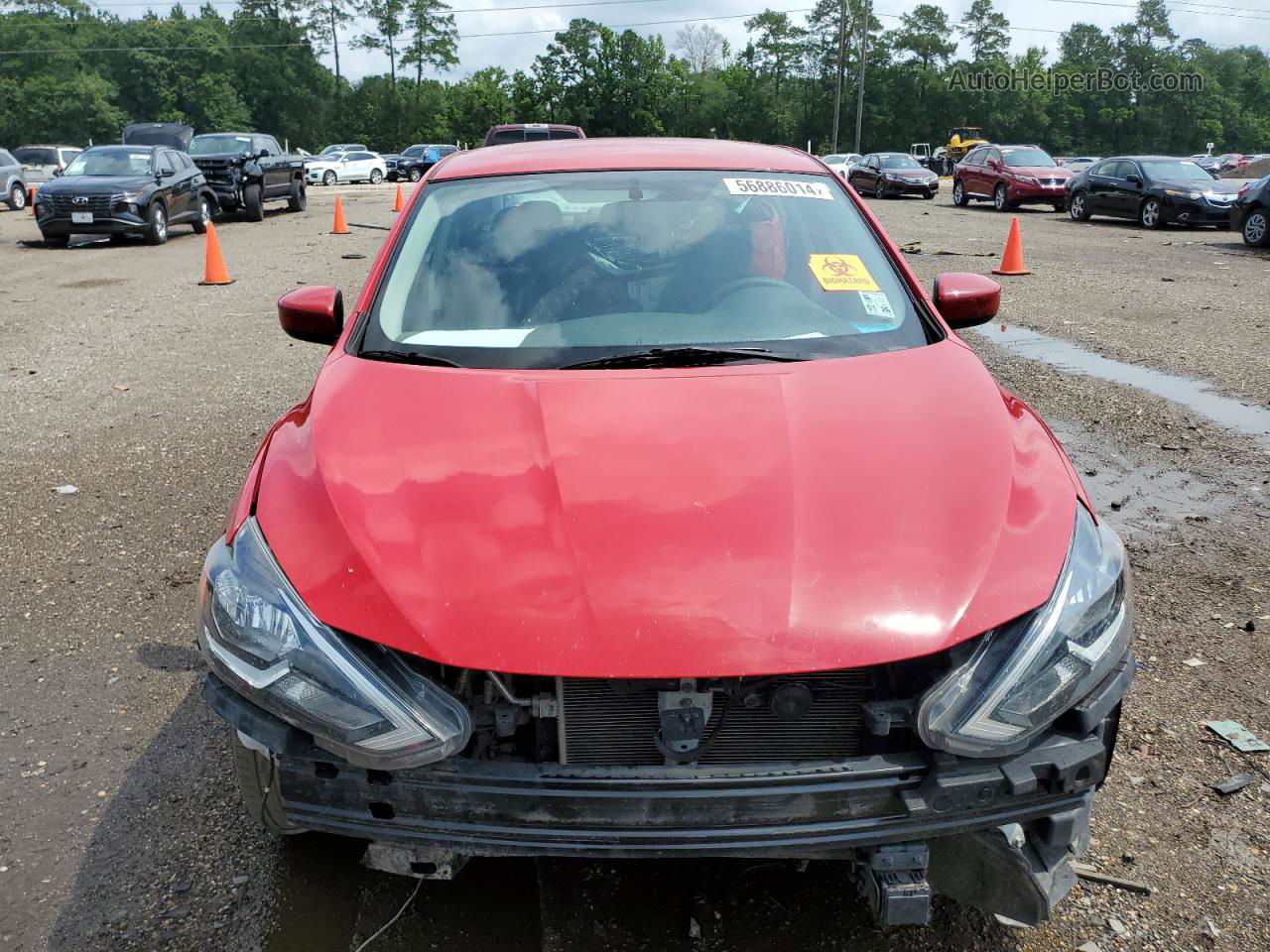 2019 Nissan Sentra S Красный vin: 3N1AB7AP3KL612253