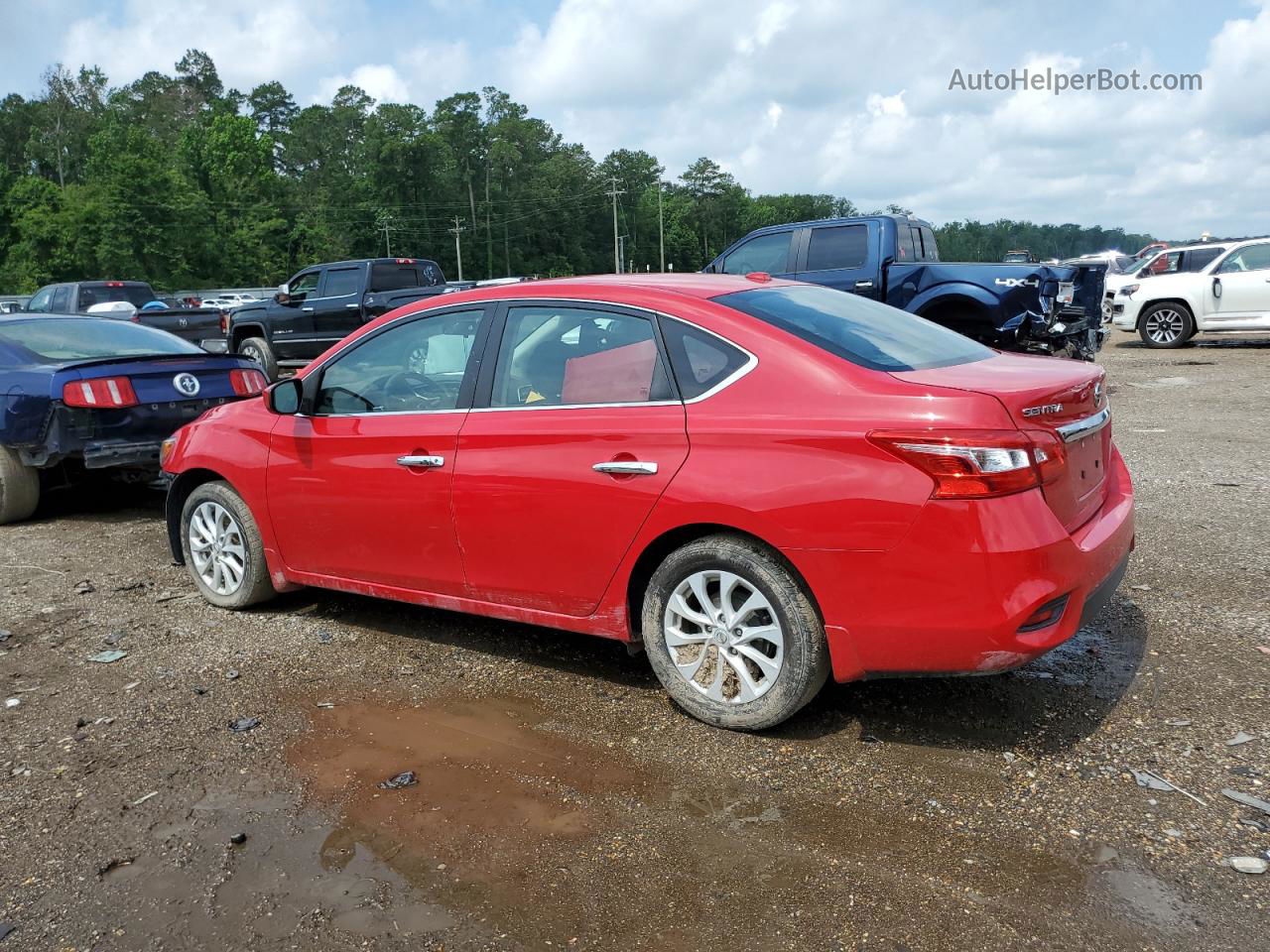 2019 Nissan Sentra S Красный vin: 3N1AB7AP3KL612253