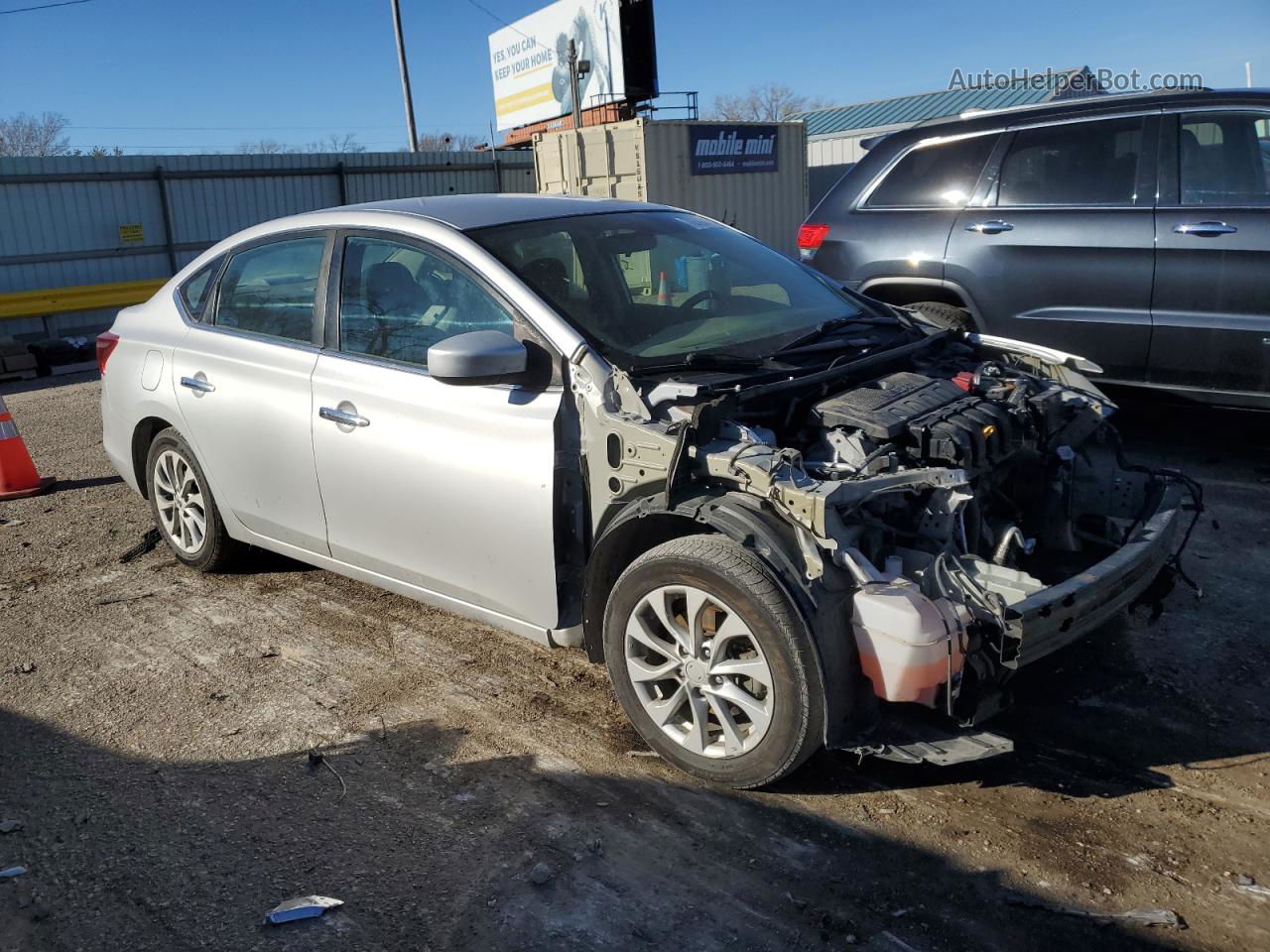 2019 Nissan Sentra S Серебряный vin: 3N1AB7AP3KL613936