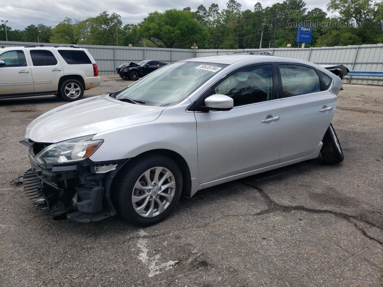 2019 Nissan Sentra S Серебряный vin: 3N1AB7AP3KY214639