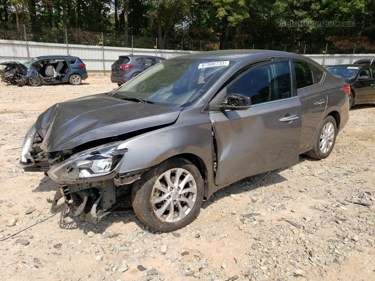 2019 Nissan Sentra S Серый vin: 3N1AB7AP3KY247611