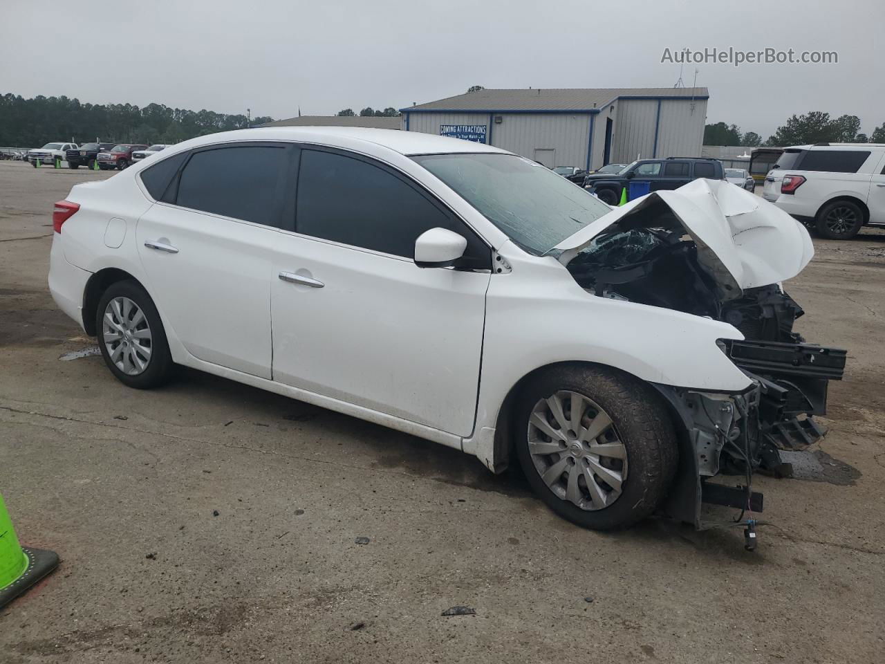 2019 Nissan Sentra S White vin: 3N1AB7AP3KY251187